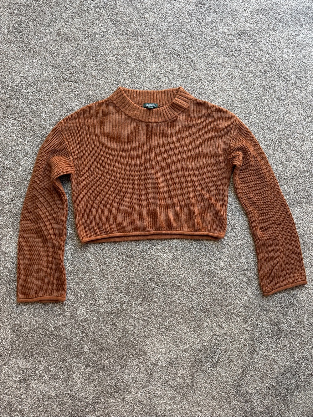 wild fable Cropped Ribbed Rust/Burnt Orange Sweater Top Size XS